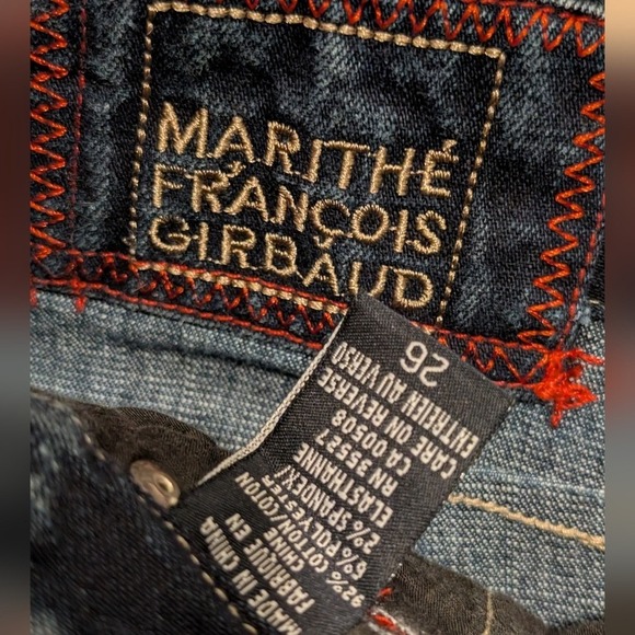 Marithe Francois Girbaud Skirt Womens 26 Dark Denim Maxi Ruffle Vintage Y2K 2000 - Picture 4 of 6